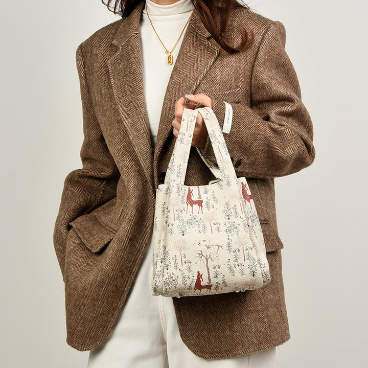 Artistic Print Leather Handbag Stornfield