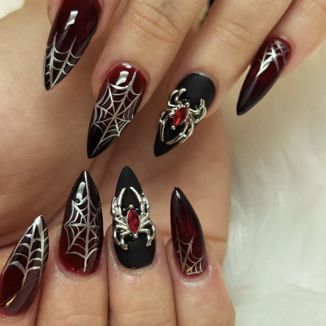 Gothic Spider Web Nail Art Extensions Stornfield