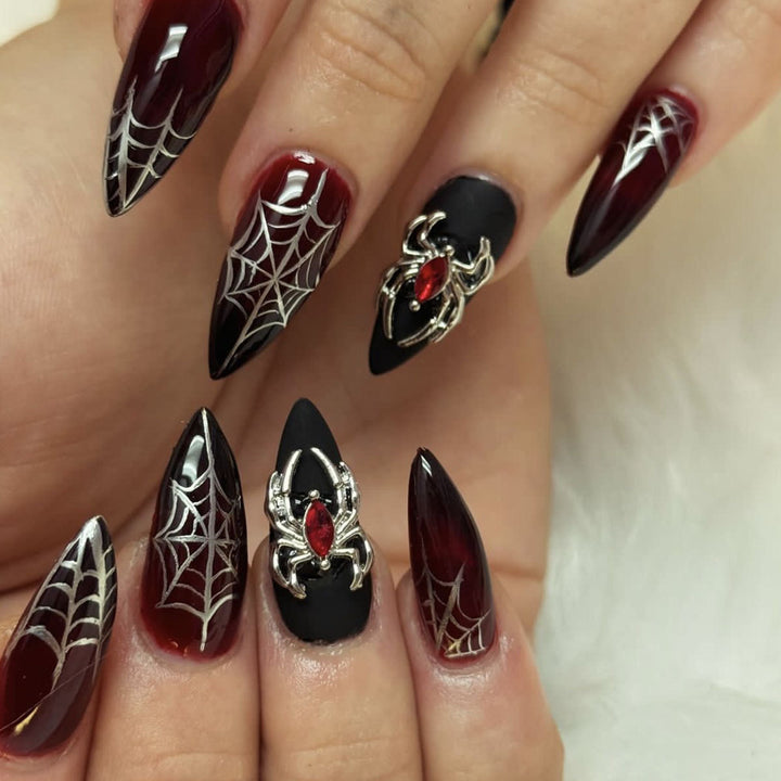 Gothic Spider Web Nail Art Extensions Stornfield