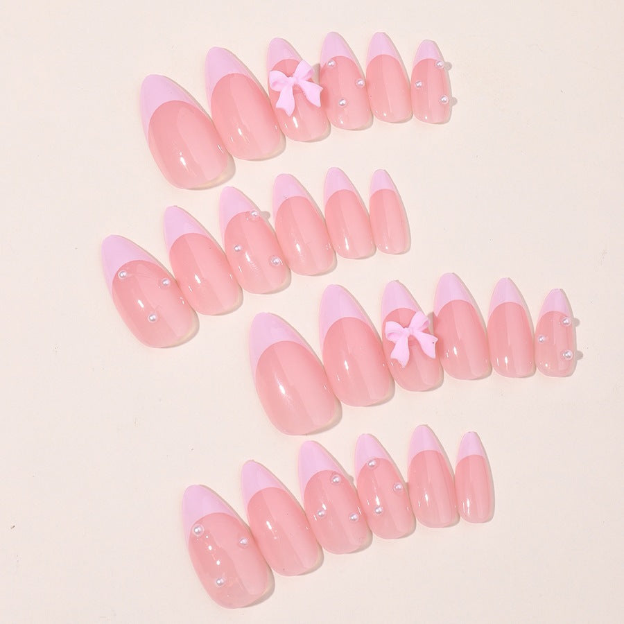 Artificial nail set with elegant glitter and lace design Stornfield