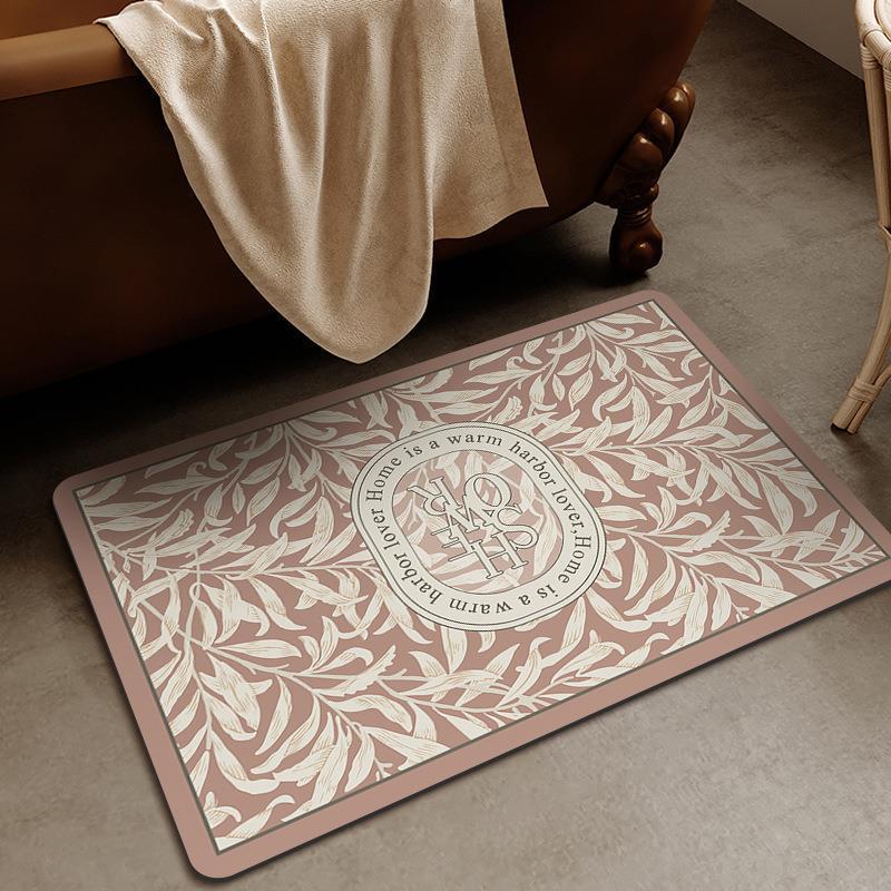 Elegant Floral Design Bath Mat