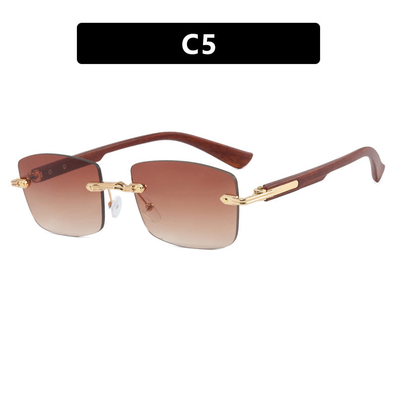 Women square sunglasses with wooden frame and gradient lenses Stornfield