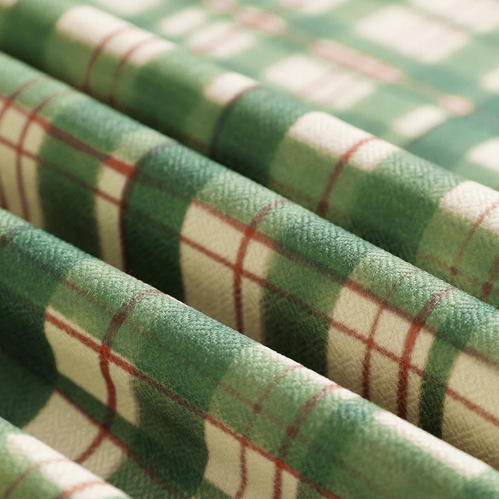 Checked rectangular tablecloth made of cotton-linen with water-repellent coating Stornfield