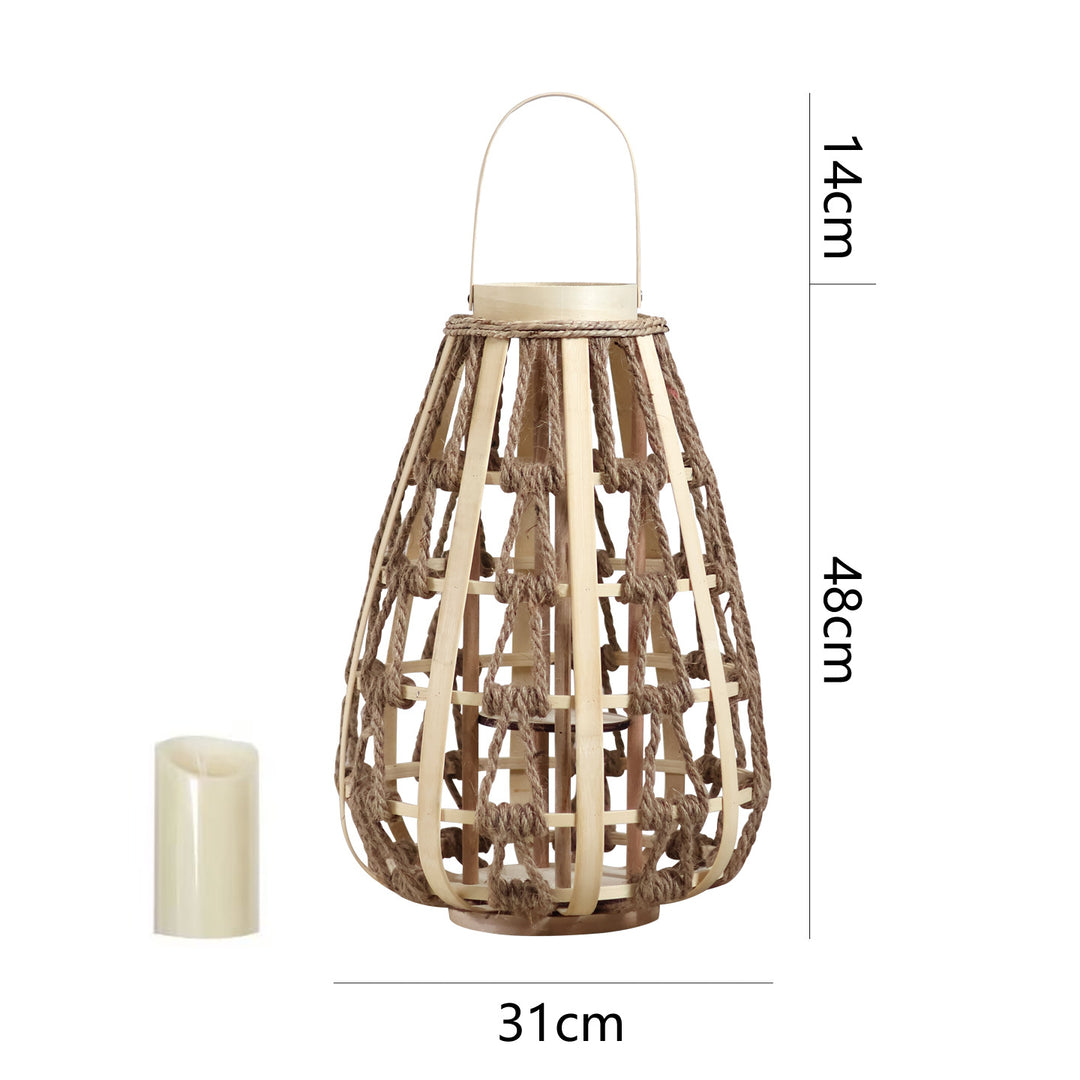 Decorative lantern made of rattan Stornfield