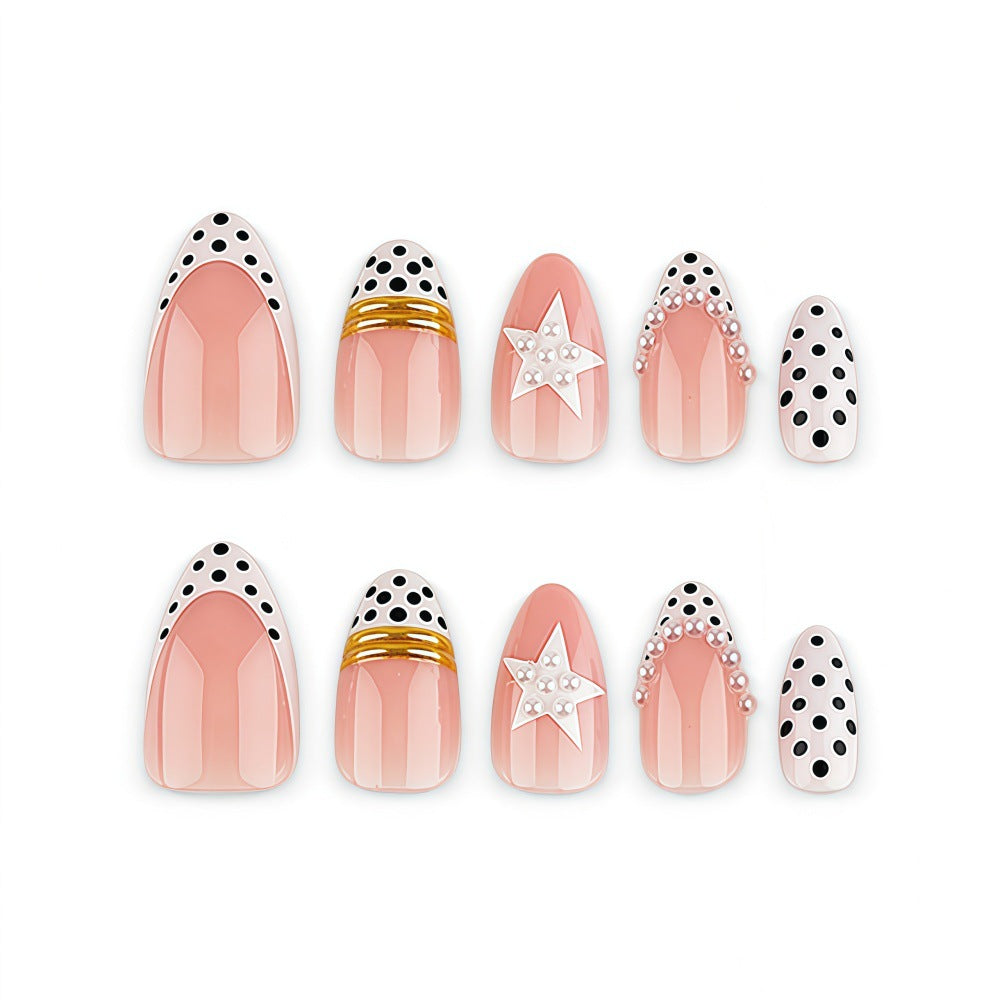 Stylish Star and Dot Design Artificial Nails Stornfield