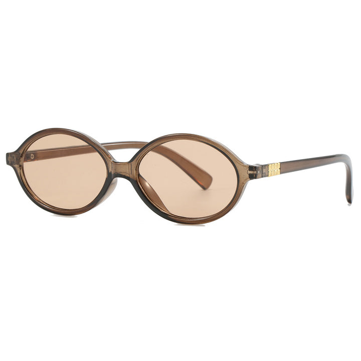 Women's fashionable sunglasses with oval frame and golden accents Stornfield