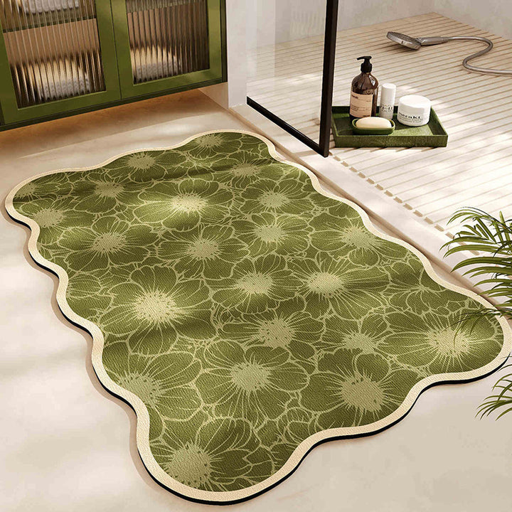 Plush Leaf-Shaped Bath Mat