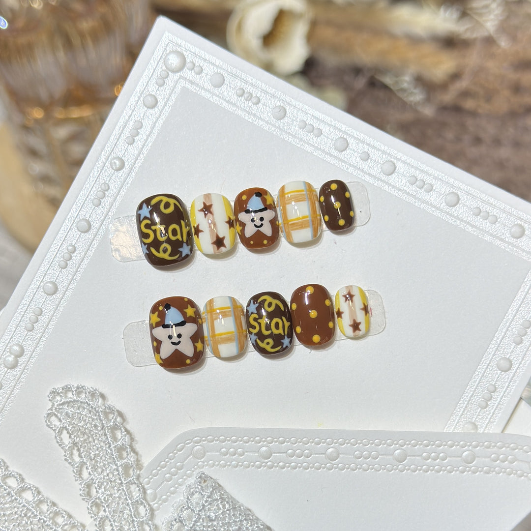 Playful Cartoon-Inspired Press-On Nail Set Stornfield