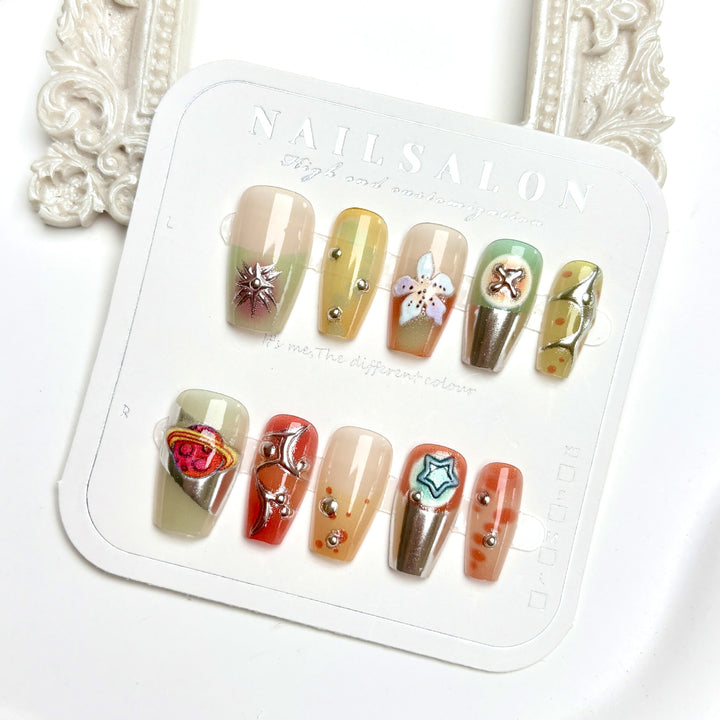 Premium Decorative Press-On Nail Set 1790745880