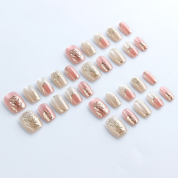 Elegant Floral Press-On Nail Art Set Stornfield