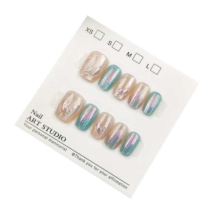 Glamorous artificial nails with holographic effect Stornfield