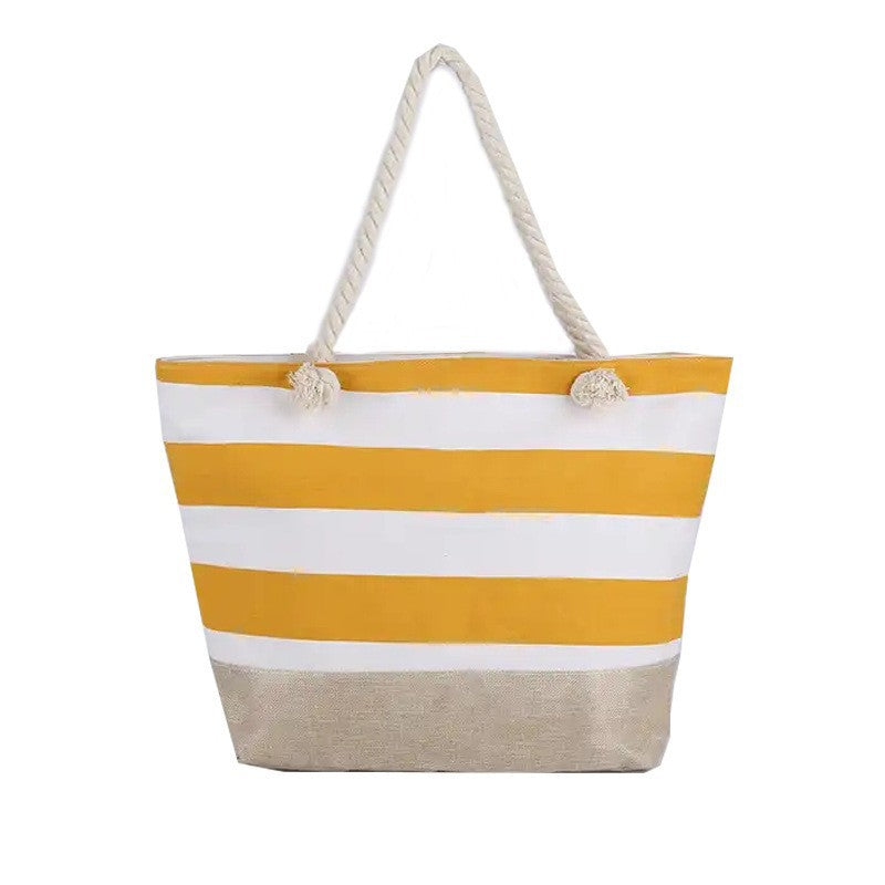 Beach bag with maritime stripes and sturdy rope handles Stornfield