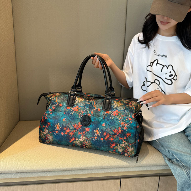 Stylish Floral Print Weekend Duffel Bag Stornfield
