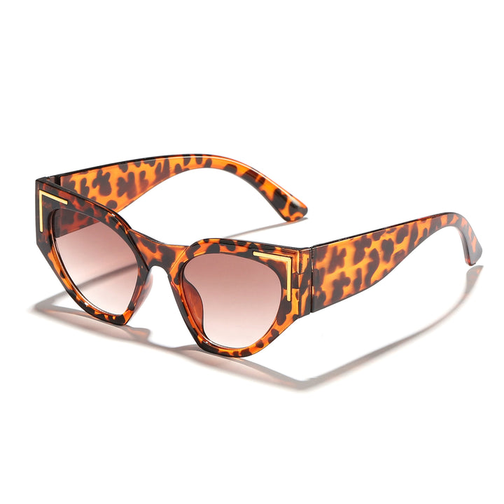 Women's Creative Cat-Eye Sunglasses with Transparent Frame and Brown Lenses Stornfield