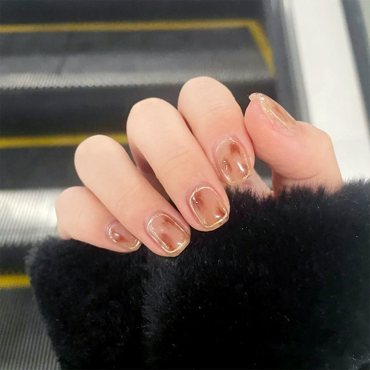 Glossy Natural Nail Art Set