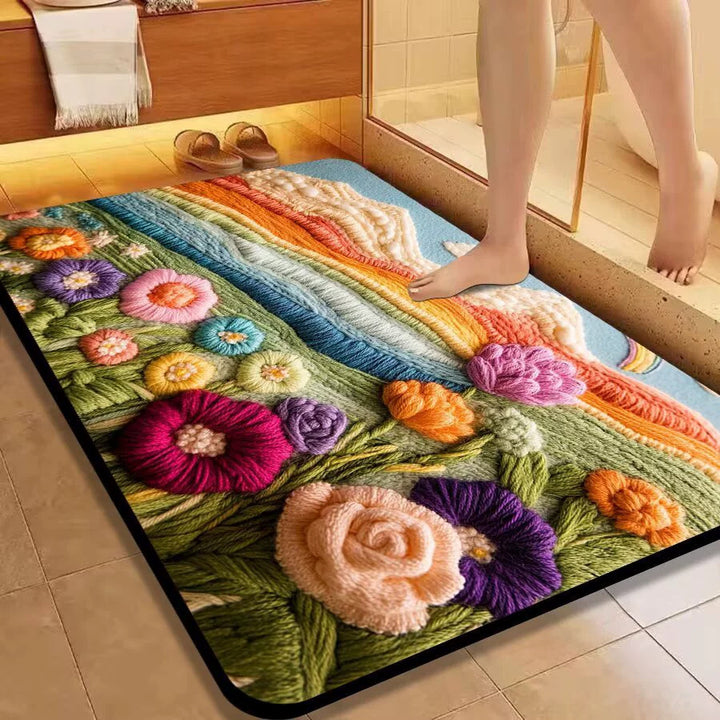 Floral Pattern Bath Mat