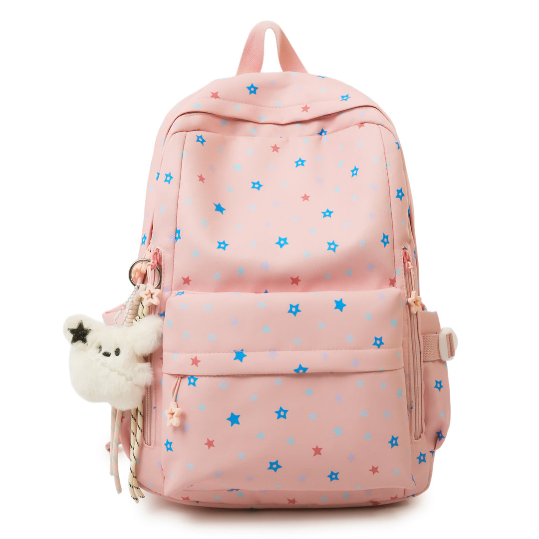 Backpack with Playful Star Pattern and Practical Storage Compartment Stornfield