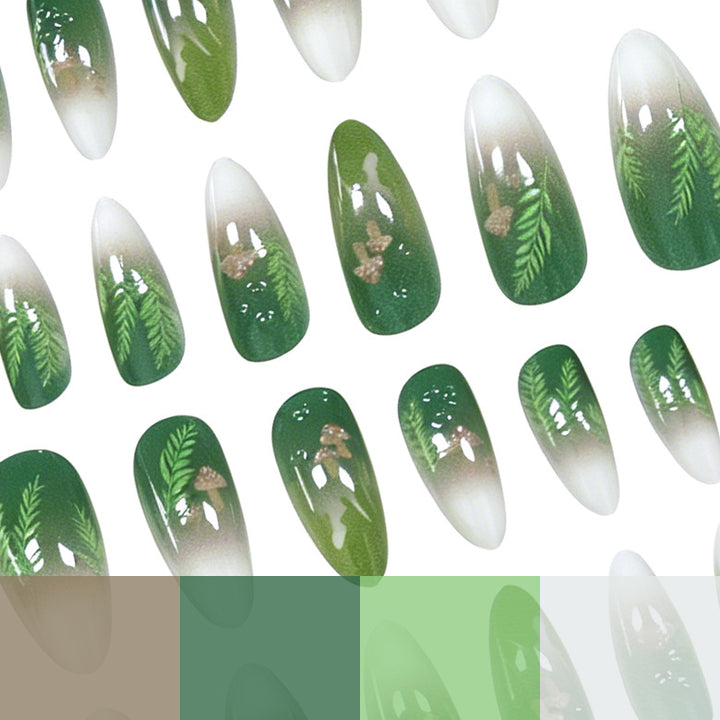 Elegant Leaf-Inspired Stiletto Nail Enhancements Stornfield