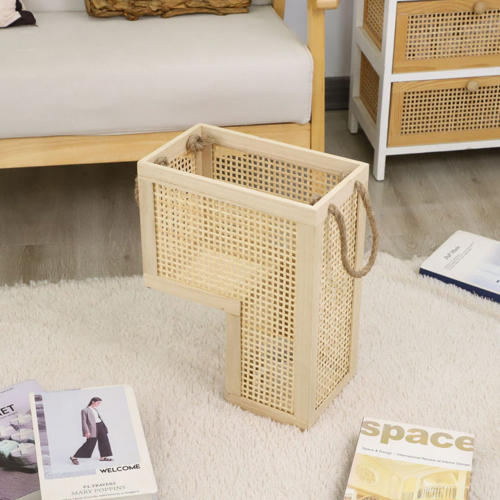 Collapsible Storage Basket with Leather Handles Stornfield