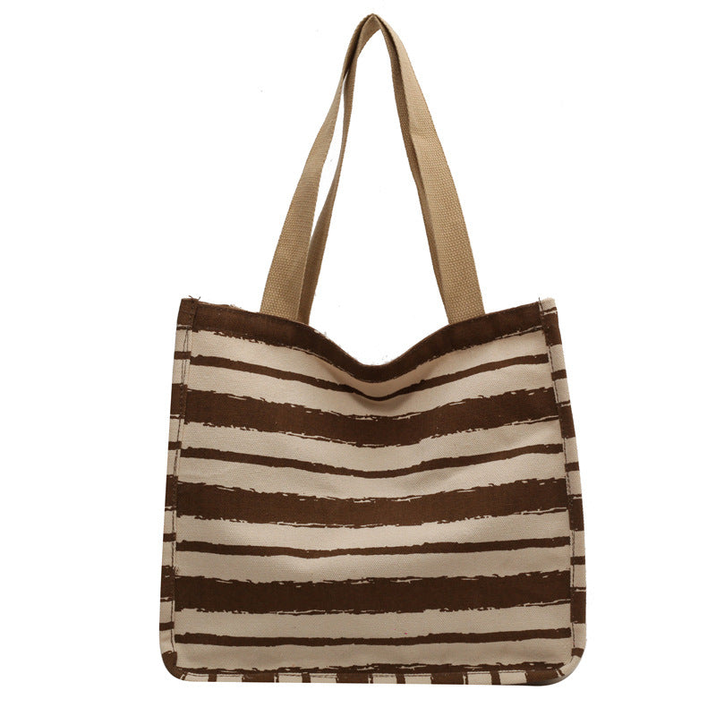 Striped Canvas Tote Bag