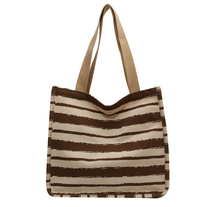 Striped Canvas Tote Bag