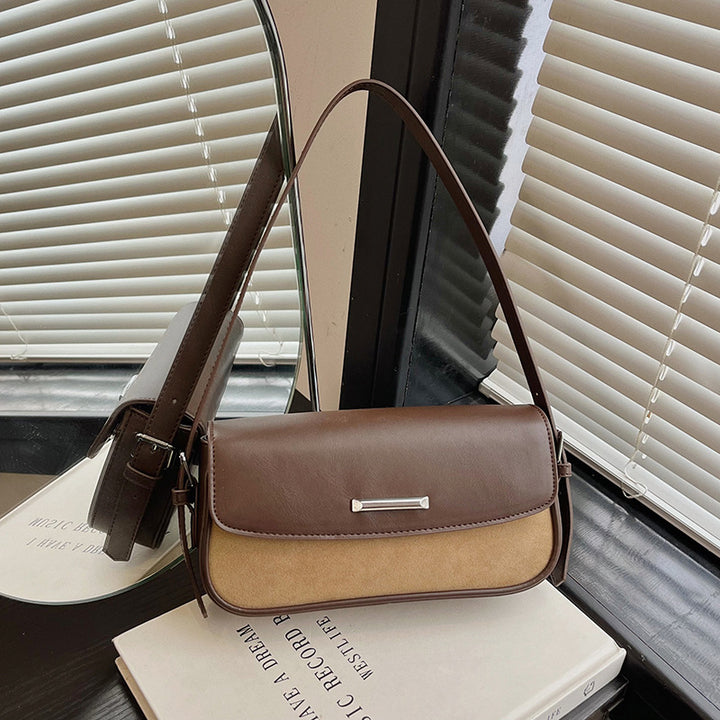 Suede and Leather Shoulder Bag