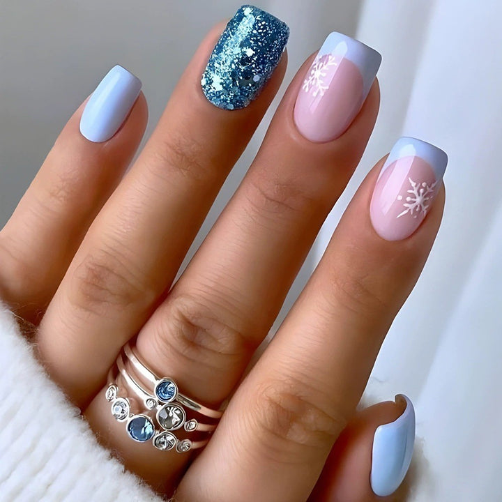 Elegant Floral Bow Press-On Nail Tips Stornfield