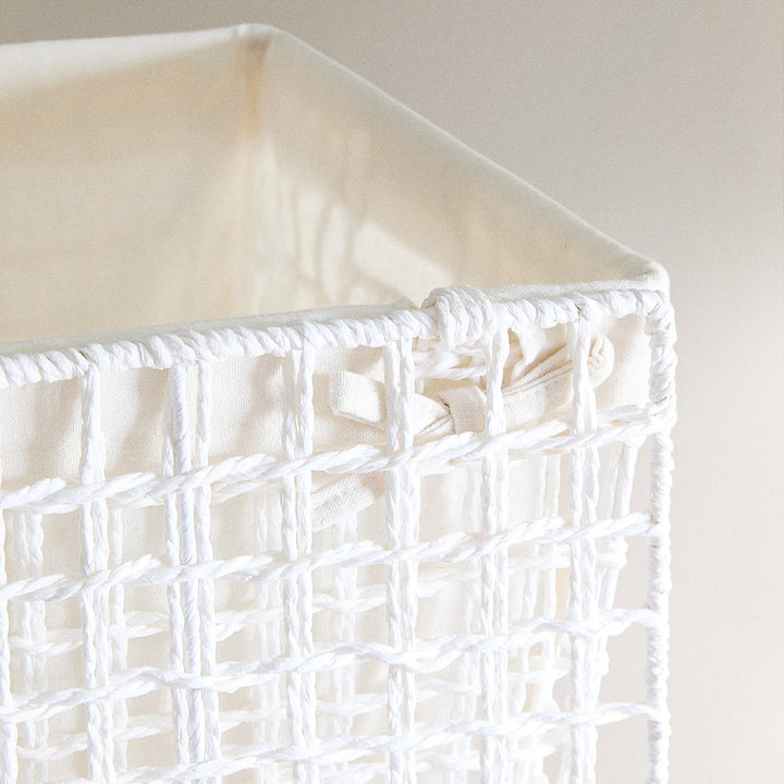 Modern laundry basket with embroidered pattern Stornfield