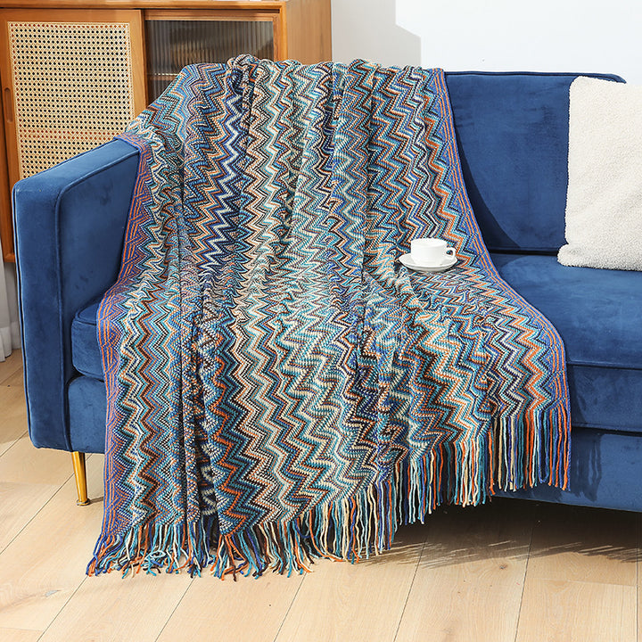 Ladies Decorative Zigzag Pattern Blanket Stornfield