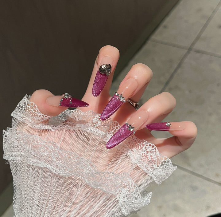 Crystal-Embellished Press-On Nail Extensions Stornfield