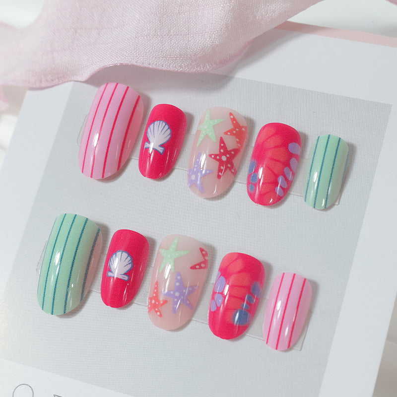 Artificial nails with maritime motifs Stornfield