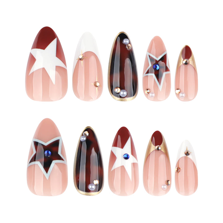 Artful Nail Extensions in Elegant Glamour Design Stornfield