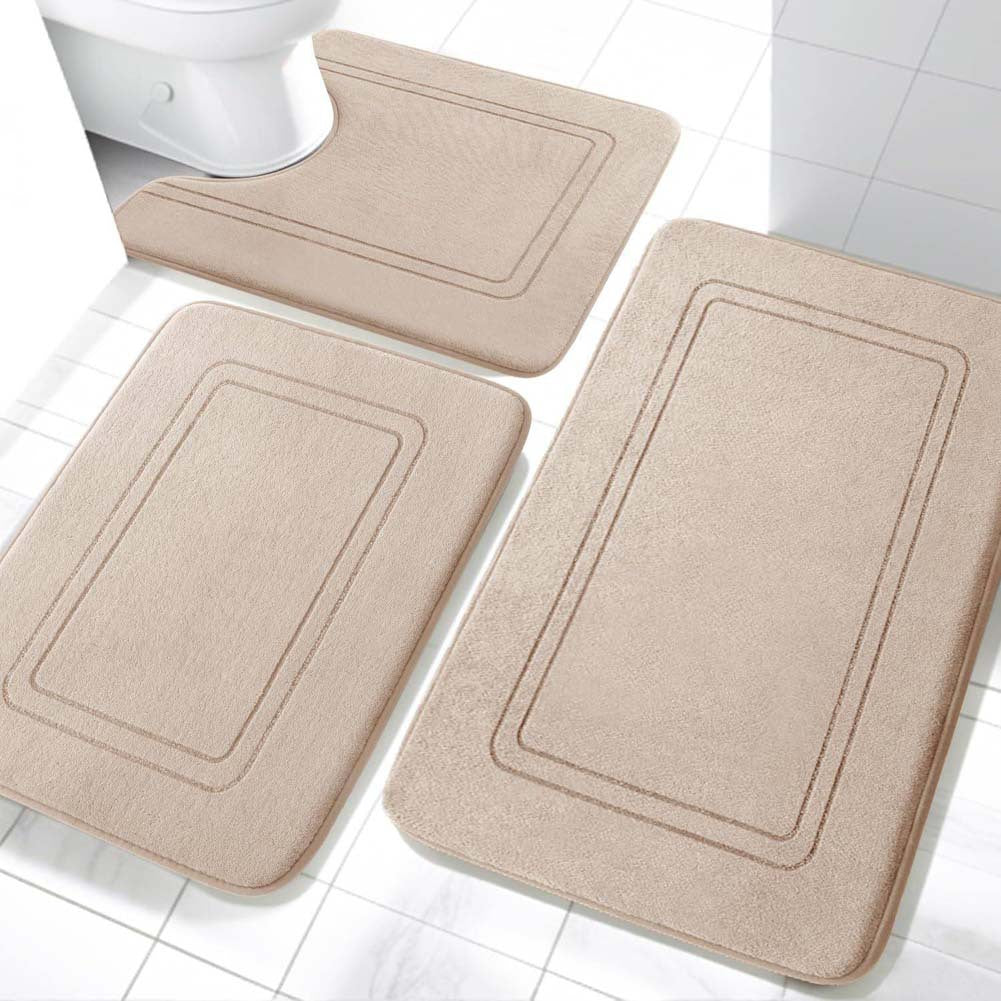 Soft Plush Bathroom Mat Set
