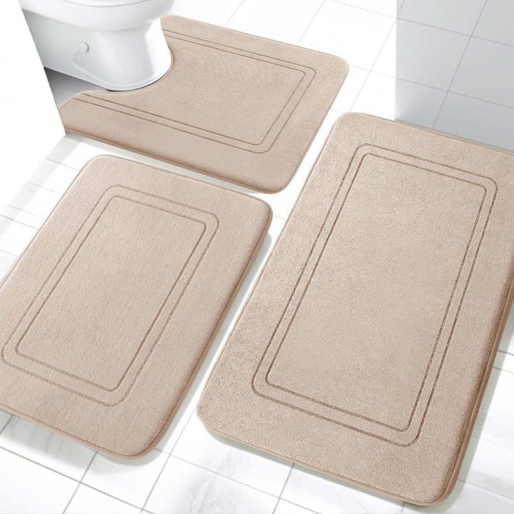 Soft Plush Bathroom Mat Set