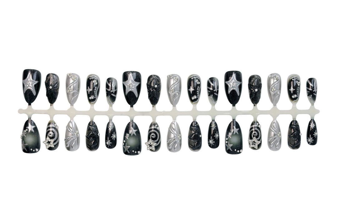 Stylish metallic decorated artificial nails Stornfield