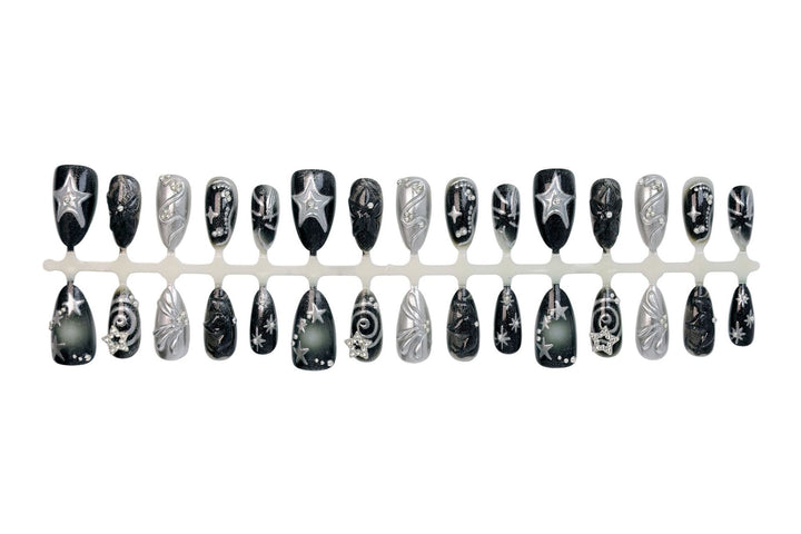 Stylish metallic decorated artificial nails Stornfield