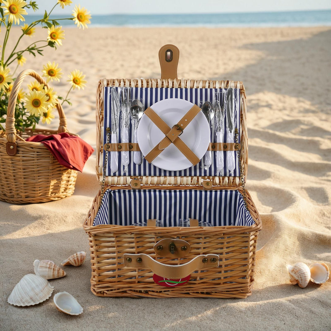 Ladies picnic basket with integrated crockery set and practical storage options Stornfield