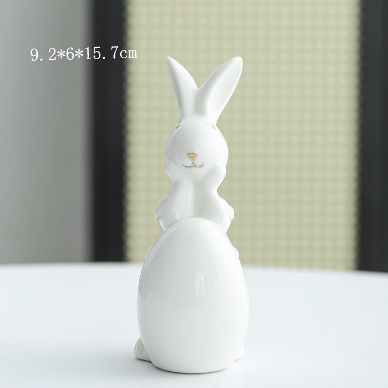 Decorative Ceramic Bunny Figurine Stornfeild