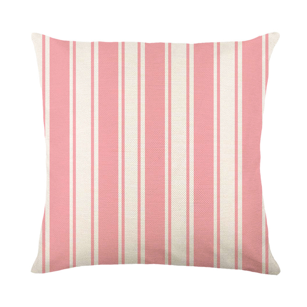 Spring Easter Cotton-Linen Square Decorative Throw Pillow Cover with 'Happy Easter' Script Print