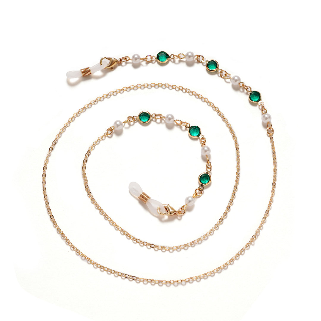 Elegant Pearl and Amethyst Eyewear Chain Stornfield