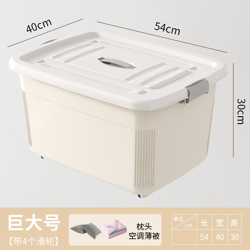 Women's Multifunctional Storage Box with Wheels and Secure Lid Stornfield