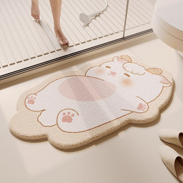Cute Croissant-Shaped Bath Mat