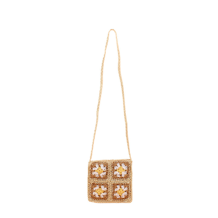 Shoulder bag with hand-crocheted floral pattern Stornfield
