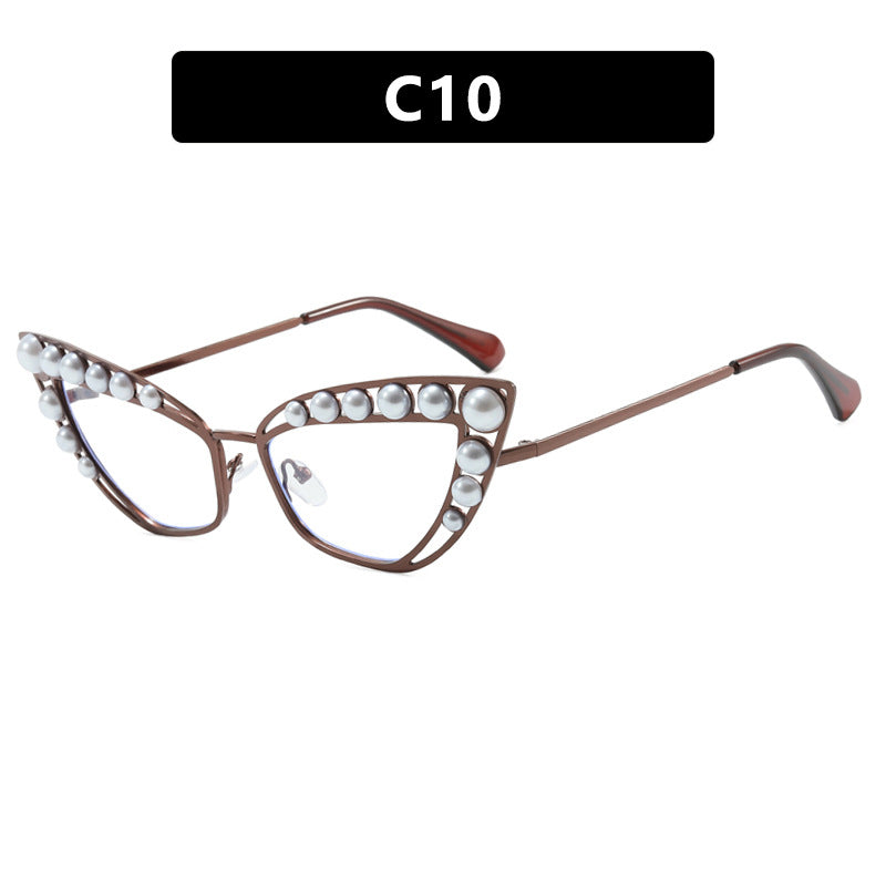 Ladies Cat-Eye Sunglasses with Exclusive Pearl Tip Frame Stornfield