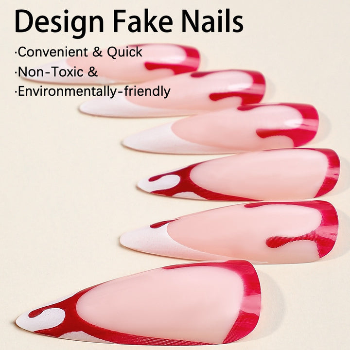 Creative nail art set with spooky blood designs Stornfield