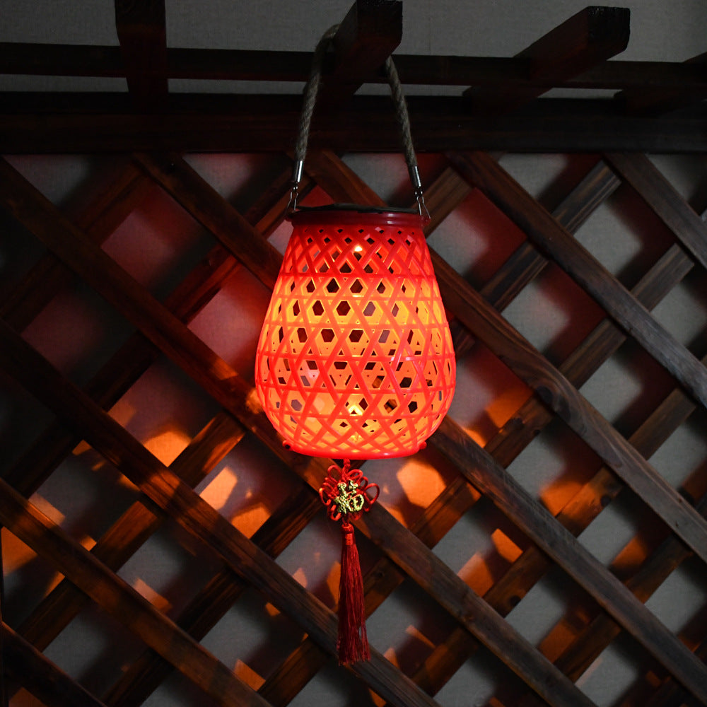 Decorative Woven Lantern With Rope Handle Stornfield