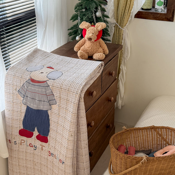 Quilted Bunny Applique Comforter and Pillowcase Set
