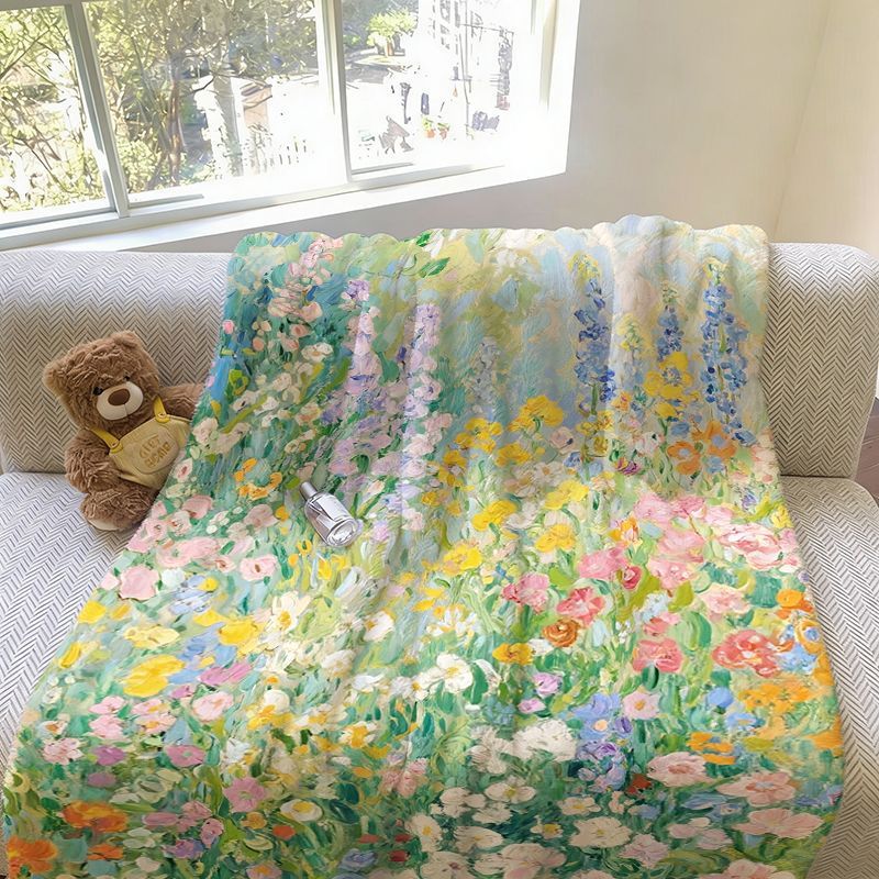 Floral Print Throw Blanket