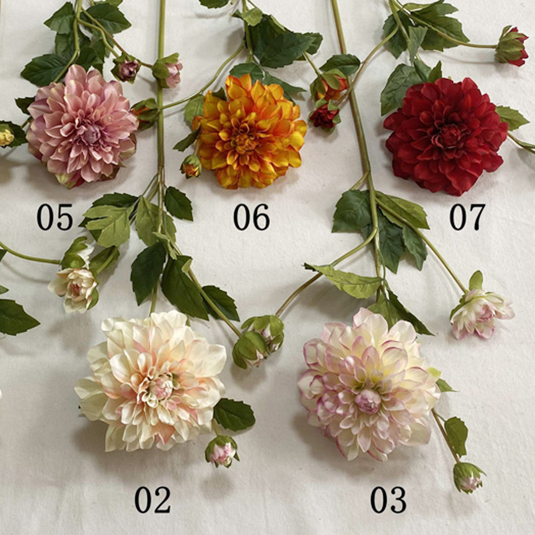 Exquisite Faux Dahlia Floral Stem