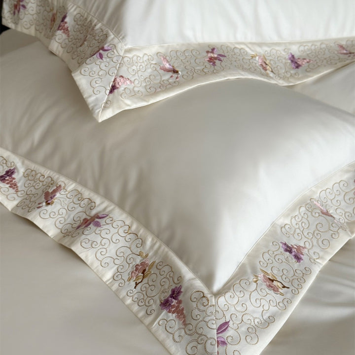 Silky Sateen Embroidered Duvet Cover Set